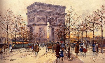 Landscapes Painting - Arc De Triomphe Parisian Eugene Galien Laloue